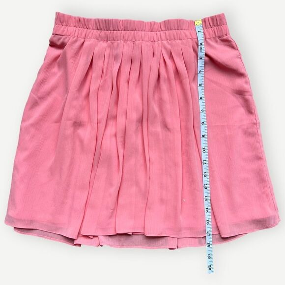 Ann Taylor LOFT Petites Lightweight Chiffon Pleated Pink Lined Mini Skirt. XSP. - Picture 4 of 8